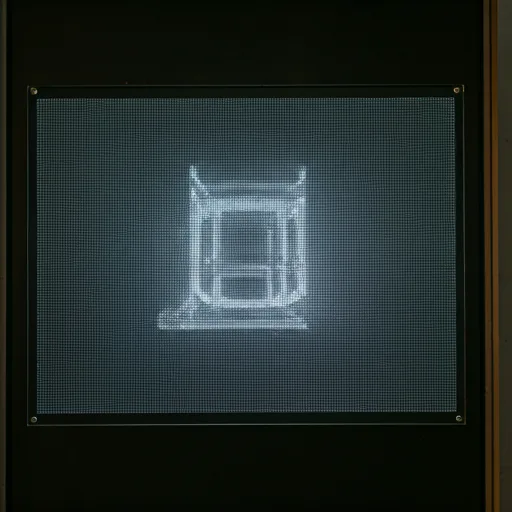 Futuristic transparent LED display on a high-end glass storefront window